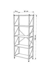 Denk Metal Mobilya Ceviz Kitaplık 5 Raflı 150 Cm ürün fotoğrafı