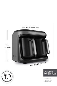 Hatır Hüp Düet İkili Aroma Türk Kahve Makinesi 10 Fincan Kapasiteli Space Gray ürün fotoğrafı