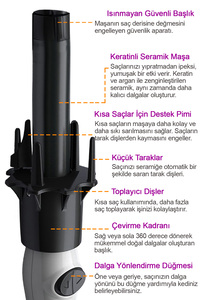 Hrs-320 Otomatik Saç Maşası - Kalın Su Dalgası 25mm - Beyaz ürün fotoğrafı