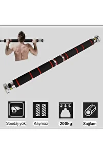 Koridor Kapı Barfiksi Barfix Aleti Çubuğu Çekme Barı 80-130 Cm Arası Barfiks Demiri Barı ürün fotoğrafı