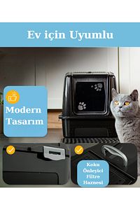 Büyük Boy Kapalı Kedi Tuvaleti ürün fotoğrafı