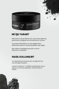 Aktif Karbonlu Diş Beyazlatıcı Toz | Sigara, Çay & Kahve Lekelerine Karşı | Doğal Formül | 50g ürün fotoğrafı