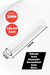 Füze Pelet Soba Camı Borusu (1200X100X3MM) ürün fotoğrafı