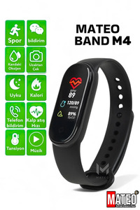 M4 Akıllı Bileklik 2025 | Renkli Ekranlı Akıllı Saat | Bluetooth | iOS Android Uyumlu | Adım Sayar ürün fotoğrafı