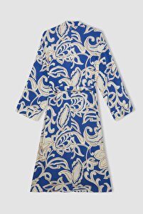 Relax Fit Desenli Uzun Viskon Kimono C9688AX24SM ürün fotoğrafı