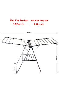 1. Kalite Çamaşır Kurutmalığı Kalın Telli Askılık KALIN BORULUDUR ürün fotoğrafı