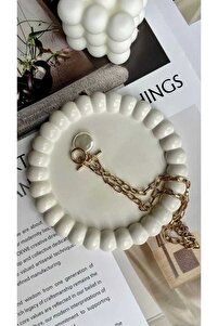 Bubble 2'li Dekoratif Beton Tabak Takı Tabağı Bardak Altlığı ürün fotoğrafı
