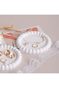 Bubble 2'li Dekoratif Beton Tabak Takı Tabağı Bardak Altlığı ürün fotoğrafı