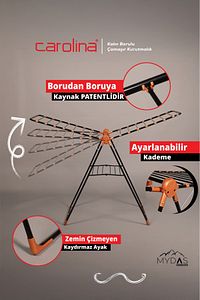 Siyah 007 Kalın Borulu Çamaşır Kurutmalık Demir ürün fotoğrafı