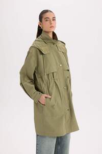 Su Geçirmez Regular Fit Kapüşonlu Ince Parka A8988ax24sp ürün fotoğrafı