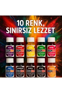 Gıda Boyası Seti 10 Adet 10 Renk 10 Ml X 10 Adet Su Bazlı Sıvı Gıda Boyaları 10 Lü ürün fotoğrafı