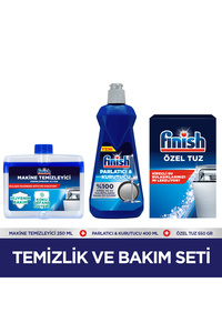 Temizlik ve Bakım Seti (Parlatıcı 400 ml + Makine Temizleyici Sıvı 250 ml + Tuz 550 g) ürün fotoğrafı