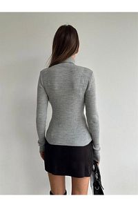 Unisex Gece Pamuklu Balıkçı Yaka Şardonlu Slimfit Boğazlı Kazak ürün fotoğrafı