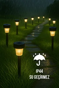 10'lu Güneş Enerjili Led Bahçe Yolu Lambası- Solar Aydınlatma Ip44 Su Geçirmez Renkli Işık Seti ürün fotoğrafı