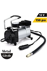 Metal Görünümlü Hava Kompresörü 12 Volt ürün fotoğrafı