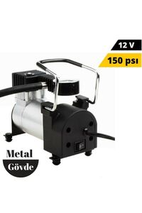 Metal Görünümlü Hava Kompresörü 12 Volt ürün fotoğrafı