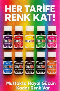 Gıda Boyası Seti 10 Adet 10 Renk 10 Ml X 10 Adet Su Bazlı Sıvı Gıda Boyaları 10 Lü Set ürün fotoğrafı