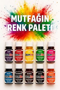 Gıda Boyası Seti 10 Adet 10 Renk 10 Ml X 10 Adet Su Bazlı Sıvı Gıda Boyaları 10 Lü Set ürün fotoğrafı