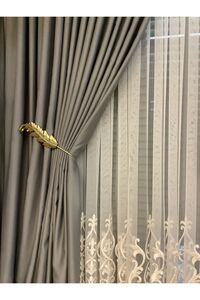 Uky Ikili Perde Bağlama Aparatı Yaprak U Renso Gold ürün fotoğrafı