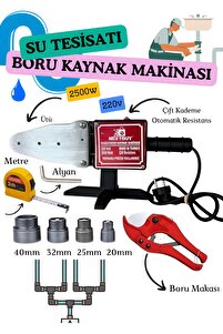 2500W Su Tesisatı Plastik Boru Kaynak Makinesi Çift Kademe Ayarlı Çantalı Makas Pafta Ucu Alyan Seti ürün fotoğrafı