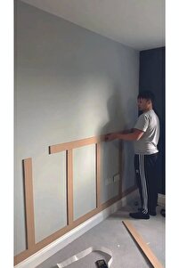 Iskandinav Duvar Çıtası 5 Adet 100 Cm x 8 Cm Dekoratif Duvar Çıtası Boyanabilir Duvar Dekoru Efsane ürün fotoğrafı