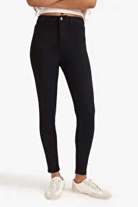 Okul Jegging Yüksek Bel Bilek Boy Dar Paça Basic Düz Jean Pantolon B7498ax24sp ürün fotoğrafı