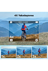 V50X 4K/30FPS 20MP Wi-Fi Aksiyon Kamera ve Aksesuar Seti, Su Geçirmez Kılıf, App Kontrollü ürün fotoğrafı