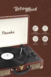 7325 Bluetooth'lu Çantalı Pikap / 33-45-78'lik Tüm Plaklarla Uyumlu ürün fotoğrafı