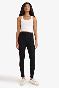 Okul Jegging Yüksek Bel Bilek Boy Dar Paça Basic Düz Jean Pantolon B7498ax24sp ürün fotoğrafı
