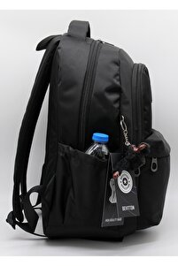 Su Geçirmez Kumaş Okul Çantası Unisex Siyah Okul Sırt Çantası 2200 Siyah ürün fotoğrafı
