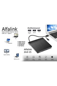 Al-dvd15 Harici Dvd Rw External Taşınabilir Ultra Ince USB+Type-C 3.0 Cd/dvd Optik Okuyucu ürün fotoğrafı