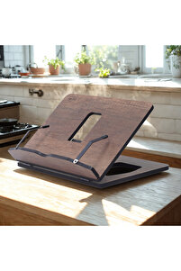 Ahşap Kitap Okuma Standı Büyük Boy Tablet Standı Kitap Tutucu Rahle (CEVİZ) ürün fotoğrafı