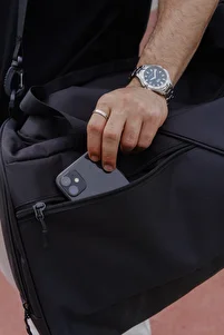 Ayakkabı Gözlü Termoslu Büyük Boy Unisex Siyah Spor Fitness Ve Seyahat Çantası ürün fotoğrafı