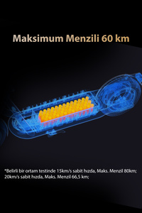 n65i Elektrikli Scooter 65 Km Menzil 25 Km Hız - 1000W Güç - Katlanır Scooter - %24 Eğim Performansı ürün fotoğrafı