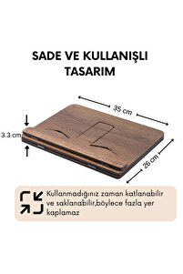 Ahşap Kitap Okuma Standı Büyük Boy Tablet Standı Kitap Tutucu Rahle (CEVİZ) ürün fotoğrafı