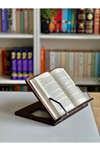 Ahşap Kitap Okuma Standı Büyük Boy Tablet Standı Kitap Tutucu Rahle (CEVİZ) ürün fotoğrafı