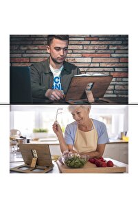 Ahşap Kitap Okuma Standı Tablet Standı Kitap Tutucu Rahle (ERİK) ürün fotoğrafı