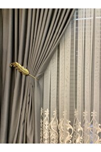 Uky Ikili Perde Bağlama Aparatı Yaprak U Renso Gold ürün fotoğrafı