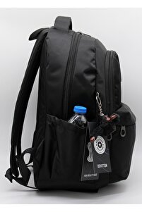 Su Geçirmez Kumaş Okul Çantası Unisex Siyah Okul Sırt Çantası 2200 Siyah ürün fotoğrafı