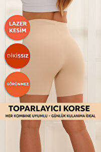 Hayalet Korse Iz Yapmayan Rahat Hafif Sıkılaştırıcı Ve Toparlayıcı Lazer Kesim Şort Korse Ten Renk ürün fotoğrafı