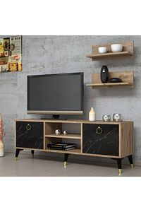 Mobilya 138 Cm Tv Ünitesi (RAFLI) Çam-mermer Desen ürün fotoğrafı