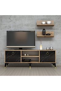 Mobilya 138 Cm Tv Ünitesi (RAFLI) Çam-mermer Desen ürün fotoğrafı