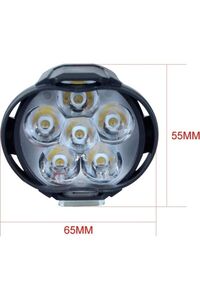 2 Adet Led Motosiklet Sis Far Montaj Sis Drl Lamba Scooter Motosiklet Için (çakar & Sabit Mod) ürün fotoğrafı