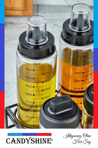 Sızdırmaz Premium Cam Yağlık Damlatmaz Şık Cam Yağdanlık Akıtmaz Lüx Cam Yağ Sirke Şişesi 500 ml ürün fotoğrafı