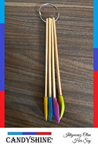 Çizmez Renkli Silikon Ahşap Saplı Silikon Uçlu Mutfak Seti Spatula Kaşık Seti ürün fotoğrafı