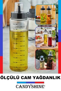 Sızdırmaz Premium Cam Yağlık Damlatmaz Şık Cam Yağdanlık Akıtmaz Lüx Cam Yağ Sirke Şişesi 500 ml ürün fotoğrafı