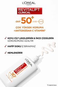 L'Oréal Paris Revitalift Clinical SPF 50+ Günlük Yüksek UV Korumalı Yüz Güneş Kremi 50ml ürün fotoğrafı