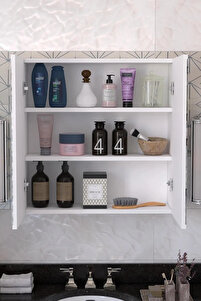 Mdf 2 Kapaklı 70*70*15 Aynalı Banyo Dolabı Çok Amaçlı Banyo Dolabı Yüksek Kalite ürün fotoğrafı