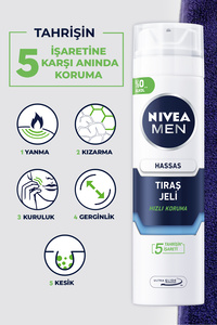 MEN Erkek Hassas Koruma Tıraş Jeli 200ml, Hassas Ciltlere Özel, Yanma Kızarma Kuruma Engelleyici ürün fotoğrafı