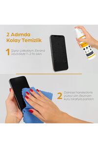 Ekran Temizleme Seti 250 ml (MİKROFİBER BEZ HEDİYE) Laptop, Tablet, Tv, Telefon, Gözlük, Kamera ürün fotoğrafı